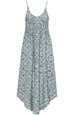 Picture of Delilah Dress Reef Blue/Coffee/Creme