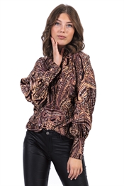 Picture of Amberly Blouse Bordeaux/Camel/Black 