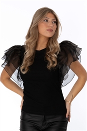 Picture of Ivy Frill Top Black