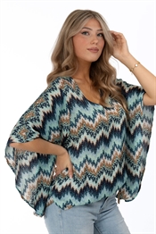 Picture of Beverly Blouse Lagoon/Gold/Blue